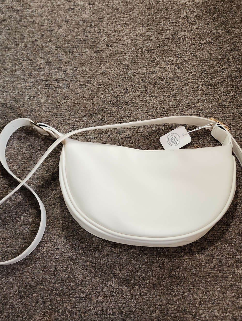 Off White Crescent Crossbody Bag - Minimal Chic